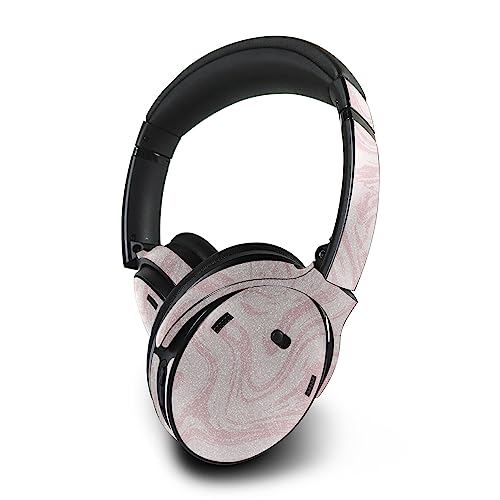 Image of MightySkins Glossy Glitter Skin Compatible with Bose QuietComfort 45 Headphones Silky Pink | Protective, Durable High-Gloss Glitter Finish | Easy to Apply | Made in The USA