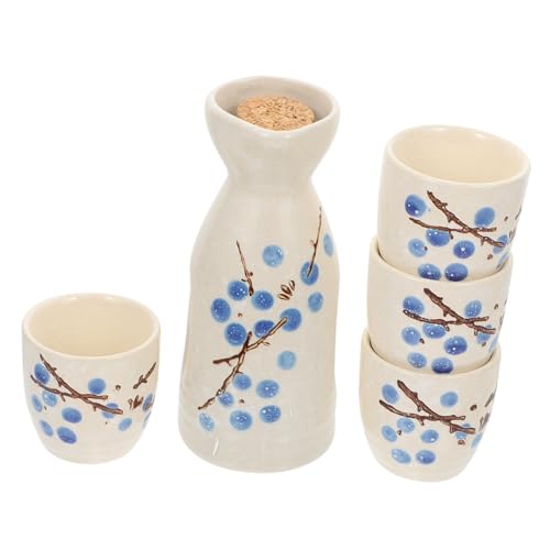 HIAKDOFT 日式伝統デザイン清酒 壺杯 滑らかな縁と多機能陶磁器酒器 家 飲食店向け装飾兼用