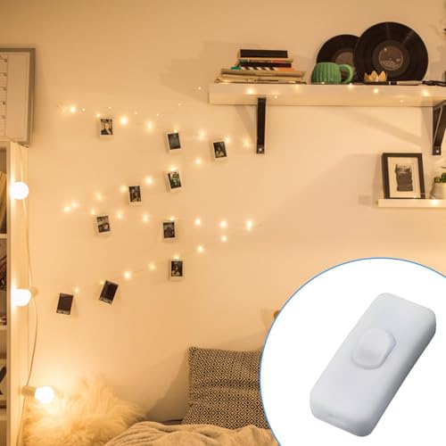 6 Stück 6-polige Schnurschalter, Praktische Lampenschalter & Zwischenschalter für Lampen und Kleingeräte, Robuste Kabelschalter für Haushaltsbeleuchtung und Kleine Elektrogeräte