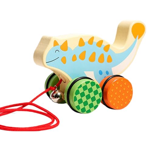 Juguete de dinosaurio para caminar. Juguete de dinosaurio para caminar. Juguete de cuerda de madera clásico para tirar de la cuerda, juguete de dinosaurio para niños y niñas