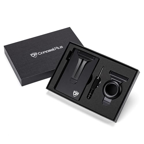 Image of Conceal Plus Card Blocr - Minimalist AirTag Wallet for Men, with Money Clip | This mens wallet with airtag holder keeps a slot built in, so a genuine Apple AirTag can ride along completely hidden inside.