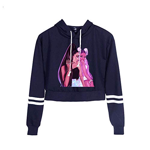 JFLY 2D Imprimer Ariana Grande Sweat Filles Crop À Capuche Mignon Top Pull À Capuche Mignon Chanteur Filles Longues Femmes Casual Lâche XXS-2XL Cover