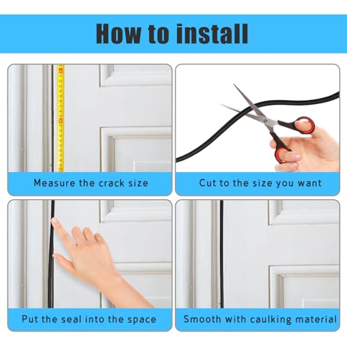 Image of U0U Backer Rod 1 /8 Inch,Black Foam Caulk Saver for Gaps and Weather Stripping Door Seal,10 Ft Concrete Expansion Joint Filler (1 /8 inch * 10 feet)