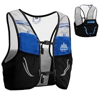 Azarxis Zaino da Corsa 7L, Leggero Zaino Idratazione con Strisce Riflettenti, Rete Traspirante per Running, Maratona, Ciclismo, Uomo/Donna (B - Nero