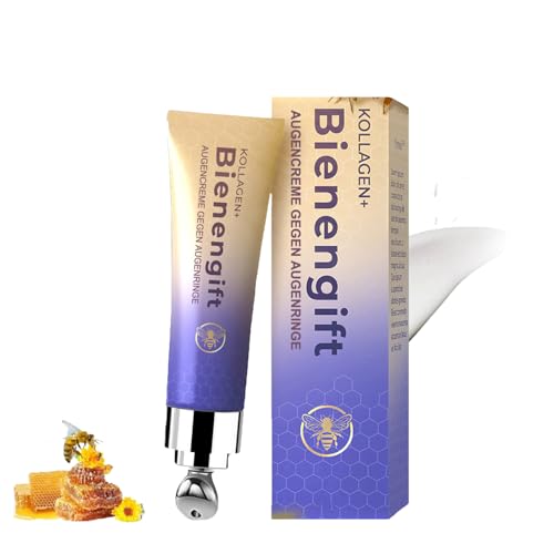 Kollagen+Bienengift Augencreme Roll, Bienengift Wake Up Augencreme, Bee Venom Eye Cream Roll gegen Schwellungen, Anti-Aging augencreme Augenpflege gegen falten, augenringe (1P, 20G)