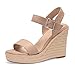 VICKI·VICKI Women's Wedges Heels Espadrilles Sandals Wedge Platform Women Comfortable Shoes Apricot Size 8