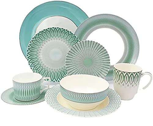 Juegos combinados de porcelana estilo palacio Juego de vajilla de gres Juegos de tazones y platos de porcelana Servicio para 4 juegos combinados de vajilla