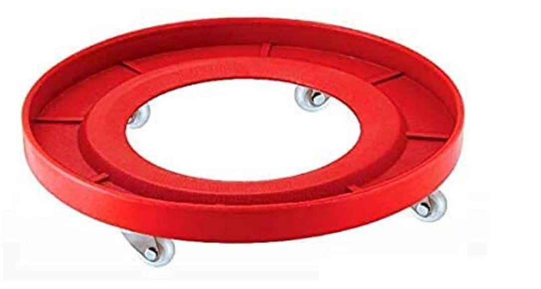 AVATAR Plastic Castor Wheels Gas Cylinder Trolley with 4 Wheels (Red