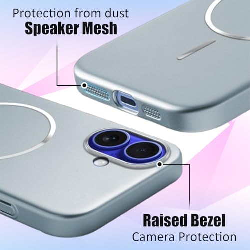 Image of AIBEX Ultra-Thin Mag-Saf Back Cover Case Compatible with iPhone 16| Slim Fit Scratch-Resistant Matte | Magnetic Wireless Charging | Microfibre Lining | Camera Protection (PC Material) - Silver