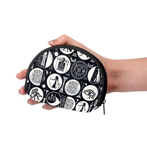 Portable Coin Purse Hieroglyphics-All-See-Eye-Egyptian Mini Zippered Money Pouch Card Holder3