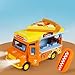Lihgfw for Bambini di Simulazione del Gelato di Musica dell'automobile Fast Food Auto Ragazza in Lega Auto Giocattolo Suit Vari Tipi di Auto del Ragazzo sopra i 3 Anni (Color : Orange Pizza)