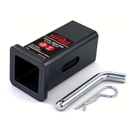 Image of TOPTOW Trailer Hitch Adapter 2-1 /2 inch to 2 inch Hitch Reducer, Slot Pin Hole | Carbon Steel, Upgraded Hitch Sleeve, 5 /8 inch Pin & Clip Included
