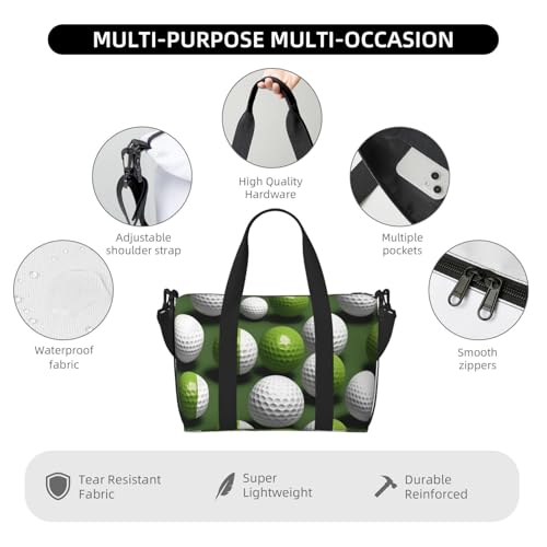 Golf Ball Print Hand Travel Bag,Gym Bag,Weekend Travel Overnight Bag,Tote Bag Sports Bag For Women Men3