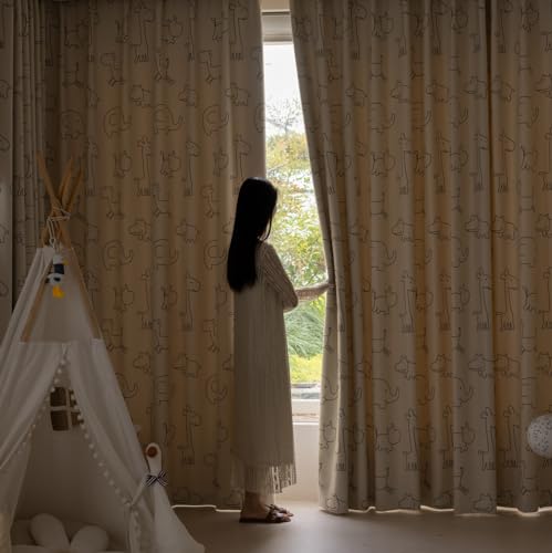 Kmsg KG238001 Cartoon Blackout Nursery Curtains For Kids Boys Girls Room Animals Patterns Kids Curtains For Bedroom Children Curtains Thermal Insulated Window Drapes Grommet Top 2 Panels W39 X L84 Inch thumb #4