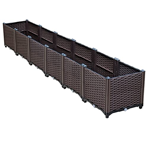 Huerto Urbano Cama de Jardín Elevada Grande, Jardineras Elevadas con Diseño de Autorriego, Jardinera de Plástico para Exteriores para el Cultivo de Hortalizas de Flores, Frutas, Hierbas