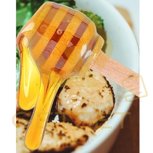 Image of Honey Dipper Stick, 6 pcs Wooden Perfect for Honey Spoon, Mini 3 Inch Wooden Wands Dispense Drizzle and Wedding Party. (Wooden Color)