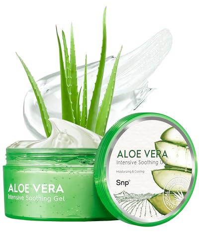 SNP Aloe Vera Intensive Soothing Gel – Hidratante Multifuncional con Extracto de Hoja de Aloe Vera para Rostro, Cuerpo, Cabello y Todo Tipo de Pieles, para Calmar, Refrescar la Piel Cansada, 300g