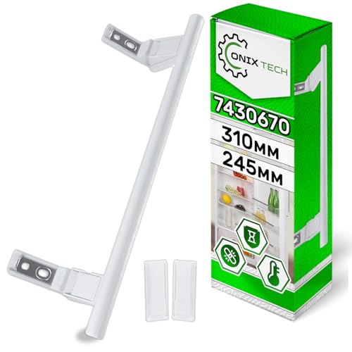 ONIX TECH Poignée Réfrigérateur et Congélateur 310 x 113 x 25 mm avec le Code Original 7432602 7430670 7430134 pour Liebherr Frigo - Set Comprend 2 Bouchons -...