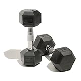 Bodymax Rubber Hex Dumbells - Mancuerna de 10kg, color plateado