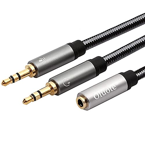 Oluote TRRS 3,5MM Femelle à 2 Ports TRS Mâle Stéréo Y Câble Ports Haut-Parleur et Ports Microphone Câble de Répartiteur Audio pour Téléphone Portable(0.3M) Cover