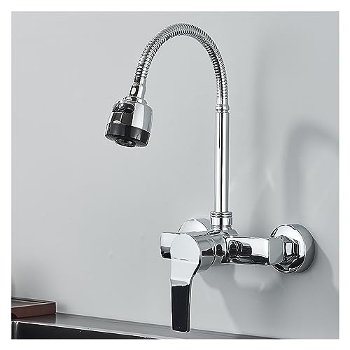 Mitigeur de cuisine mural double trou flexible pour libérer le plan de travail