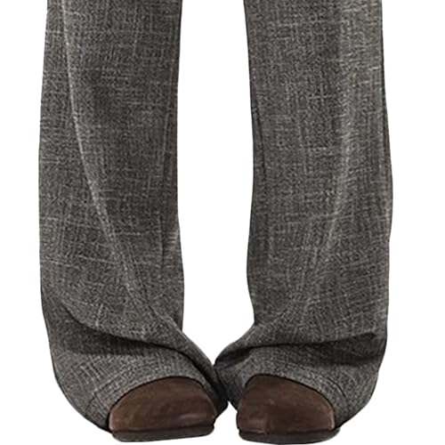 Pantalon décontracté ample à boutons style vintage masculin gris