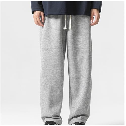 Men's Soft Cozy Sweatpants Casual Lounge Pajama Yoga Pants Open Bottom Straight Leg Solid Sweat Pants with Pockets2