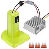 Ryobi 18V~12V降圧コンバーター パワーバッテリーアダプターホイール用18Vバッテリー、DC 12V 15A 180W バックコンバーターレギュレーター 30Aヒューズ&ワイヤー端子付き ゴルフカートRCカー トラックライト&DIY用