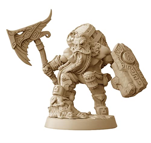 Figura Guerrero Enano De Resina Sin Pintar 56 mm miniatura 2