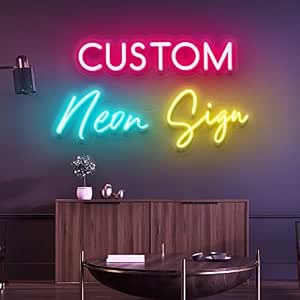 Custom LED Neon Signs for Bedroom Wall Decor, Personalized Neon Signs for Wedding, Birthday, Party, or Bar Logo, 18-36 inches