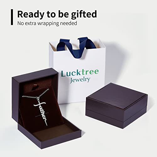 Lucktree Father Cross Necklace For Men Father’s Day Gift For Dad From Daughters Son Wife, Dad Birthday Jewelry Necklace For First Father In Law Step Dad New Dad Christian Gift (Father-White Gold) #TOP5