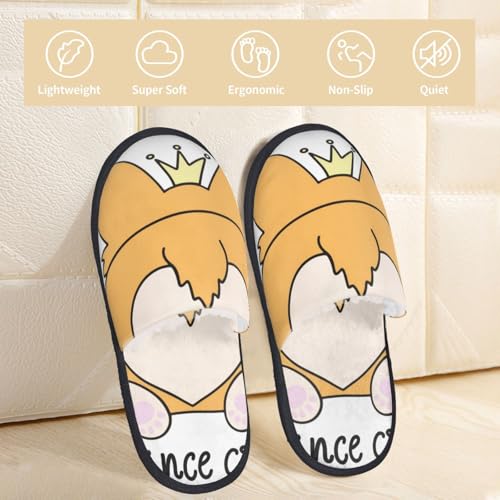 Prince Corgi Dog Print House Slippers For Women And Men,Soft Slippers With Memory Foam,Non-Slip Indoor Home Shoes2