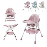 [Protection et Sûr] - Cette chaise haute pour bébé offre une protection intégrale et est équipée de ceintures 5 points réglables, adaptée aux bébés de toutes morphologies. Les butées de siège antichute et les patins de pieds antidérapants offrent une protection supplémentaire.