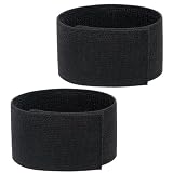 Black Boot Straps, 2 PCS Elastic Polyester Ankle Straps for Cowboy Boots Adjustable Boots Bands Self-adhesive Trousers Blouses Elastic Strap Band with Hook and Loop for Hiking Fishing Hunting