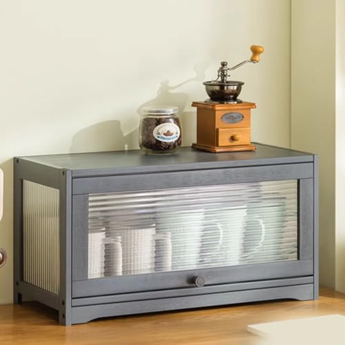 MJKQ9 卓上食器棚 キッチン収納棚 デスクトップオーガナイザー 52*25*27cm 収納ボックス 家庭用 スタイル4 フロントオープン フリップフタ 香水 化粧品 お菓子 オーガナイザー 収納ボックス 収納キャビネット 防塵 食器棚 組み立て式 フラ