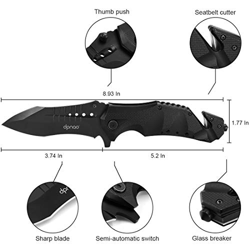 Dpnao Dp-10 Folding Knife Portable Pocket Escape Emergency Survival Glass Breaker Reversible Clip Good For Camping #TOP3