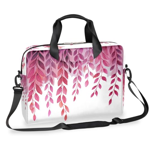 Maletín para laptop 15.6-16 pulgadas con estampado hojas borgoña miniatura 1