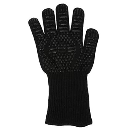 Ubersweet 1PC Heat-Resistant Protection Cut Resistance Safe Glove Oven Mitt BBQ Tools for Grilling Cooking Baking Kitchen Accessories: Black