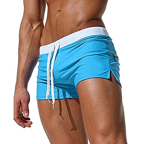 Generisch 2026 Pantalones cortos masculinos de primavera verano ultra cortos a juego de color a juego, bolsillo con cremallera, pantalones abiertos, piernas, playa, natación, pantalones cortos