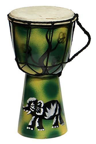 25 cm Kinder Djembe Bongo AIR BRUSH ELEFANT Afrika Style Carving Trommel 20