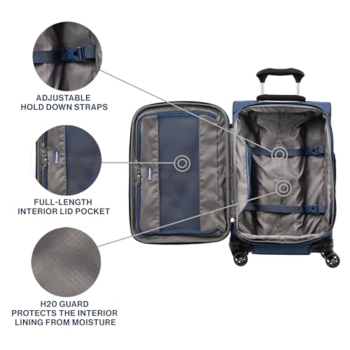 Image of Travelpro Tourlite Softside 21 inch Expandable Luggage with 4 Spinner Wheels, Lightweight Suitcase, Carry-On, Blue