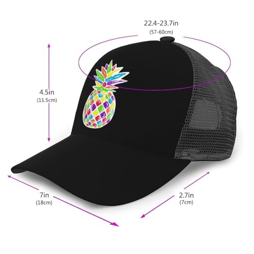 Colorful Pineapple Mesh Baseball Cap - Classic Adjustable Peak Cap, Trucker Hat for Men & Women3
