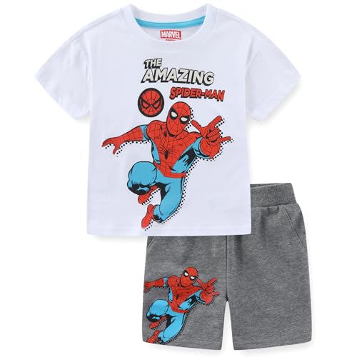 Marvel Spider-Man Boys 2 Piece Shirt and Shorts Set for Toddlers