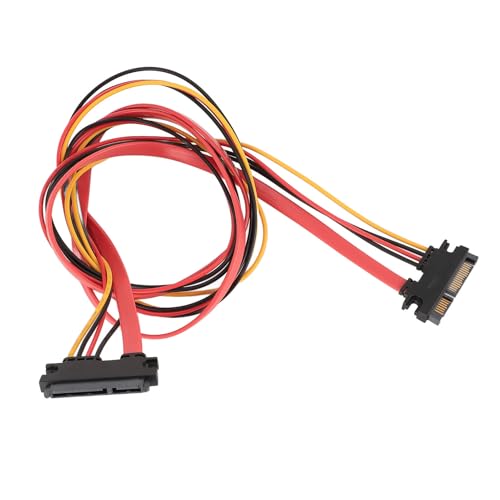 Jectse Serial ATA Male to Female Power Extension Cable, 22 Pin Data Combo Cable Flexible Cabling Reduce Clutter for PC (1m / 3.3ft)
