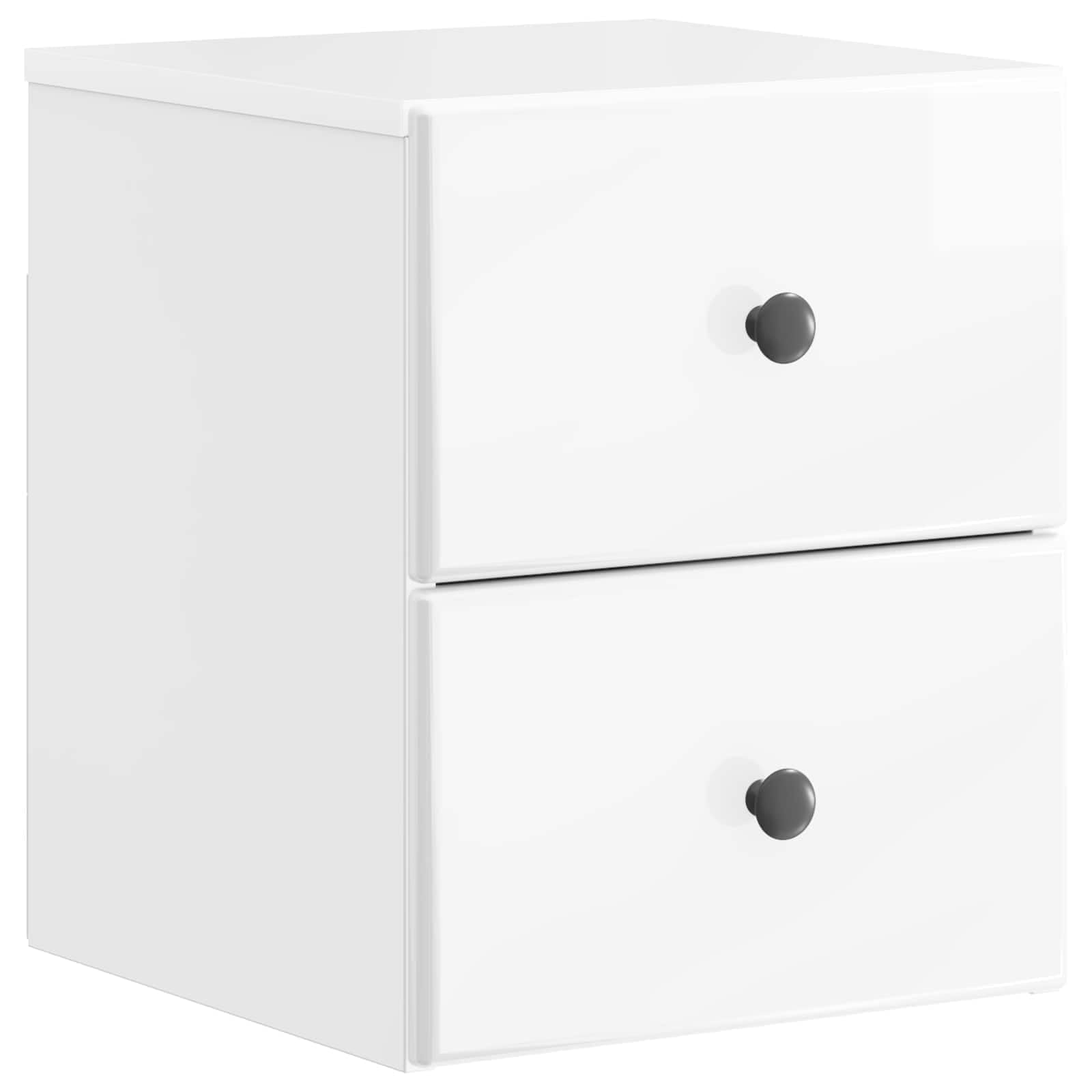 Comodino sospeso, bianco lucido, 34,5 x 33 x 40 cm