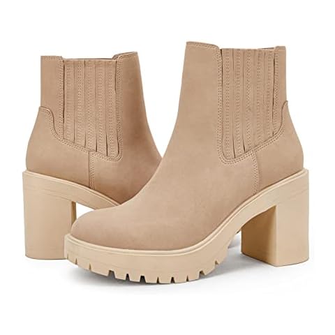 Ruanyu Chunky Block Heel Ankle Boots Cover