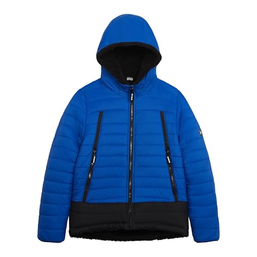 Image of LONDON FOG Boys' Reversible Puffer-to-sherpa Fleece Heavyweight Jacket