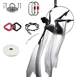 Juego de aros aéreos de acero inoxidable para yoga con accesorios completos para fitness, 100 cm