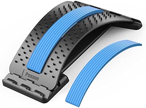 Poxum Back Stretcher for Lower Back Pain Relief, Back Cracker Board, Multi-Level Back Massager Lumbar, Spinal and Back Stretching Device for Spine Decompression, Herniated Disc, Sciatica Pain Relief