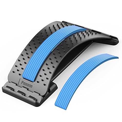 Poxum Back Stretcher For Lower Back Pain Relief, Back Cracker Board, Multi-Level Back Massager Lumbar, Spinal And Back Stretching Device For Spine Decompression, Herniated Disc, Sciatica Pain Relief #TOP20